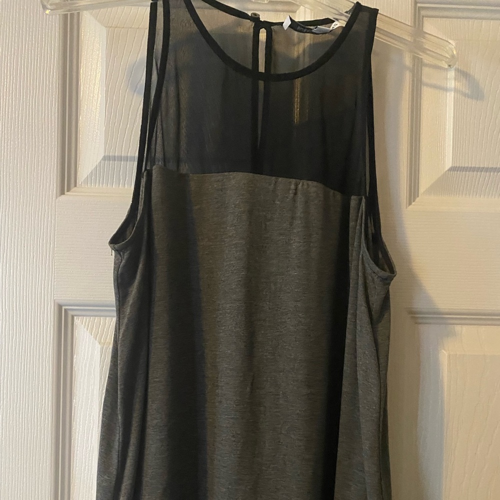 Elizabeth and James Black and Charcoal Mesh Yoke Tank - very cute!